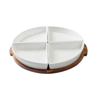 Better Homes & Gardens White Serveware Set, Prefect For Hosting Parties(5PC SET)